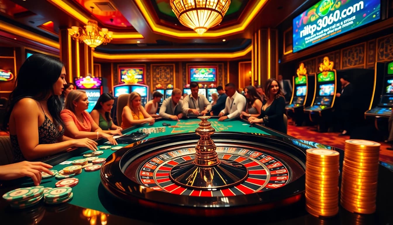 Experience thrilling gameplay at rikvip368.com with exciting casino tables and vibrant gaming elements.