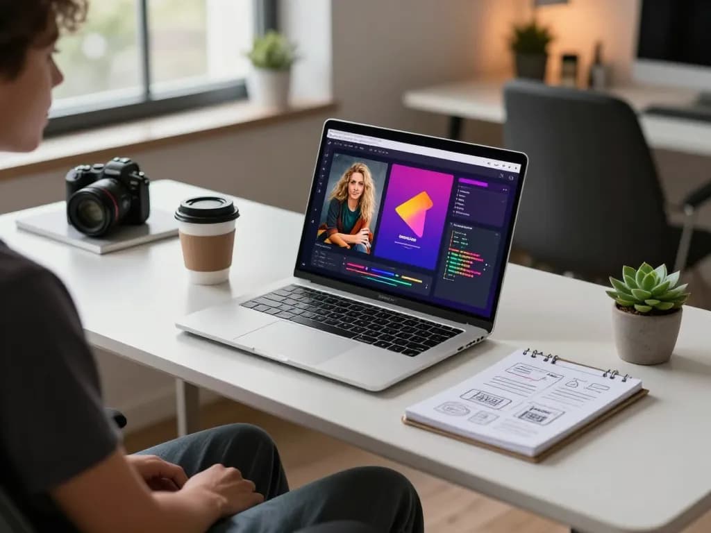 Generate detailed prompts from images with the image to prompt tool in a modern tech workspace.