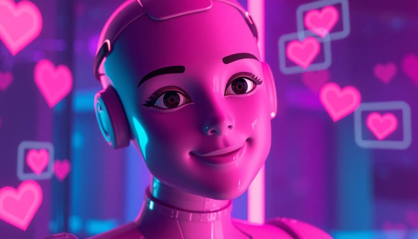 Engaging AI sexchat character in a vibrant, seductive digital chat environment.