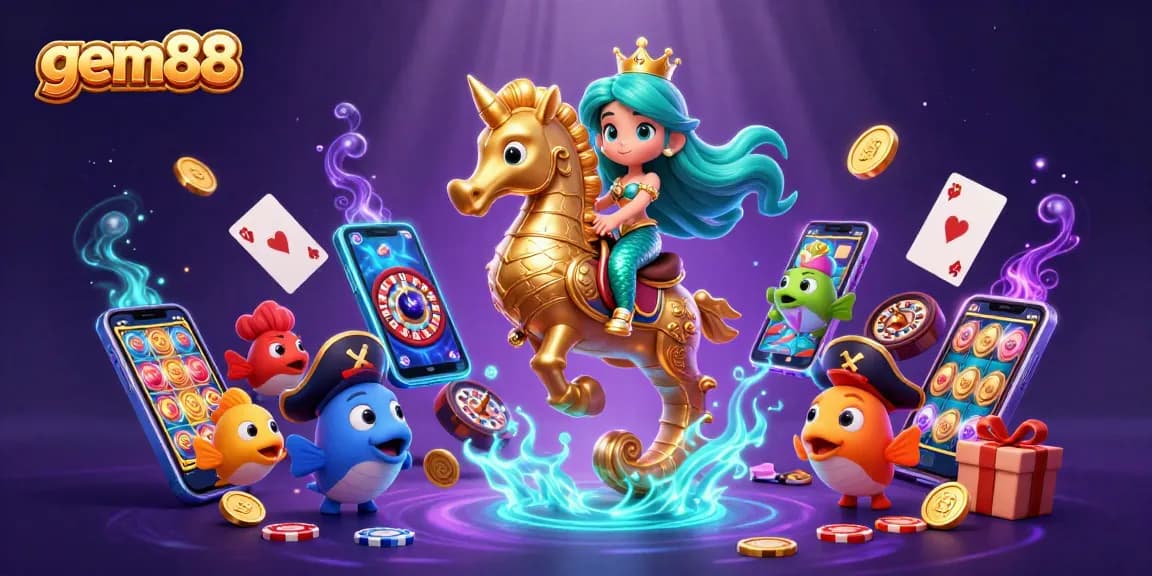 Engage in immersive gaming at gem88 with vibrant underwater casino adventure visuals.
