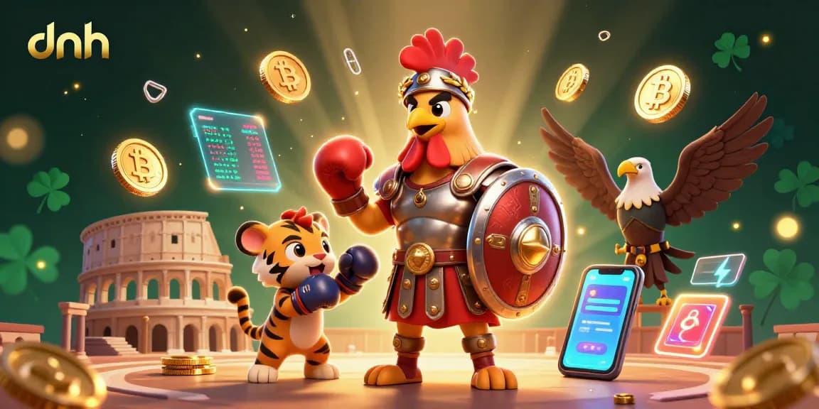 Engage with thrilling dnh gaming experiences in this vibrant 3D illustration featuring casino elements.