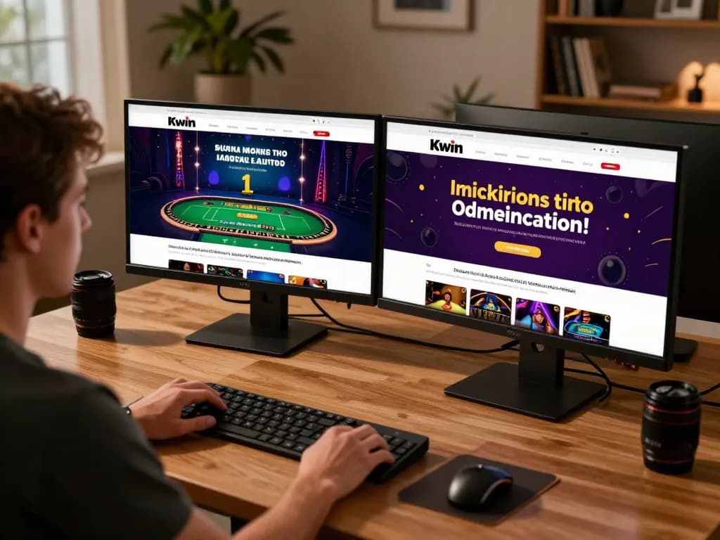 Engaging online gaming session on Kwin showcasing live dealer game and promotions.