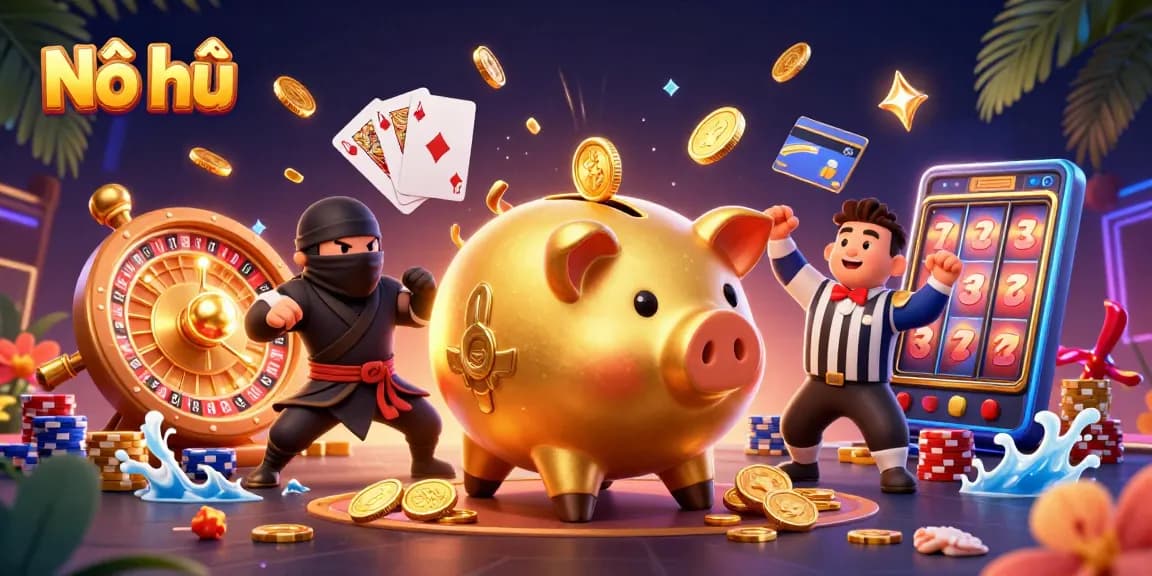 Nổ hũ excitement unfolds with action-packed characters at the online casino