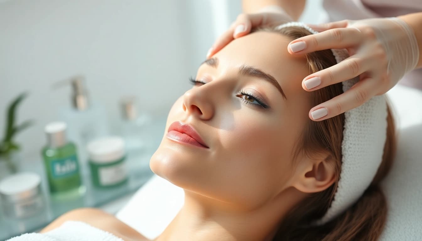 Experience rejuvenating tratament facial sibiu for glowing skin in a tranquil spa environment.