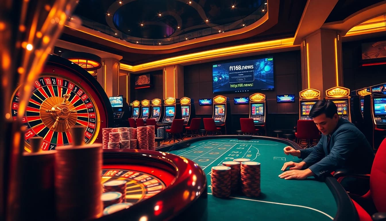 Experience the thrill of gaming at https://f168.news/ with vibrant poker chips and roulette wheels inspiring big wins.