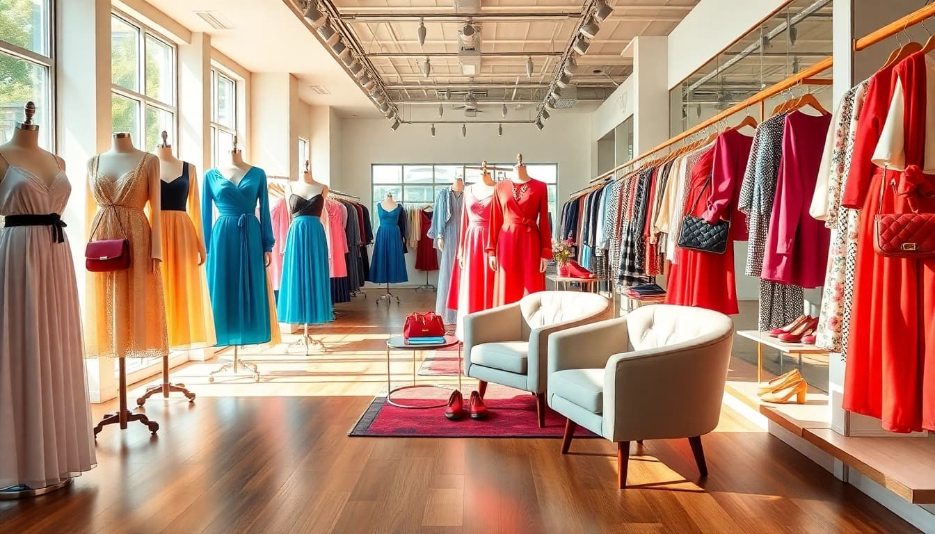 Experience the latest Women Fashion trends in a stylish boutique with elegant dresses and chic accessories.