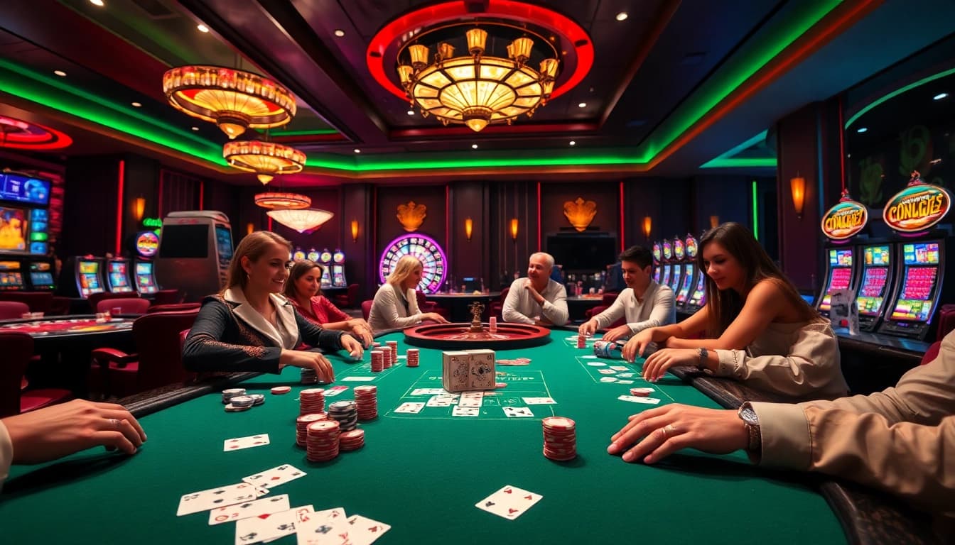 Experience the thrill of strategic gameplay at nhà cái KK55 with vibrant casino elements and engaged players.