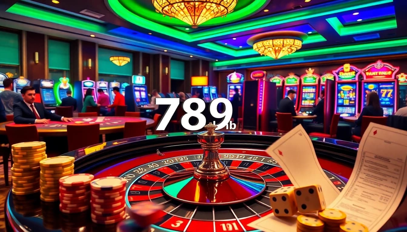 The 789 club logo featured on a roulette table amidst lively casino ambiance.