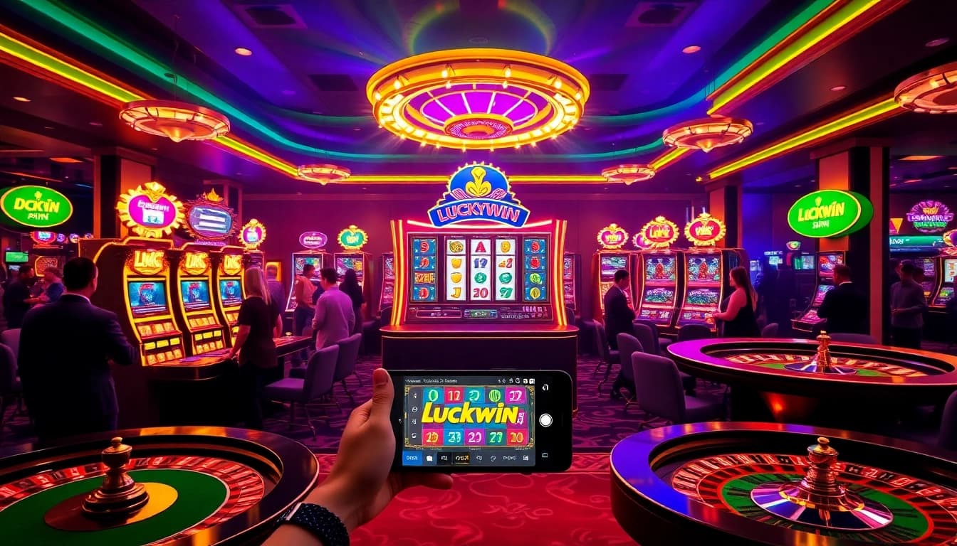 Experience the excitement of winning at Luckywin with vibrant casino games and engaging players.