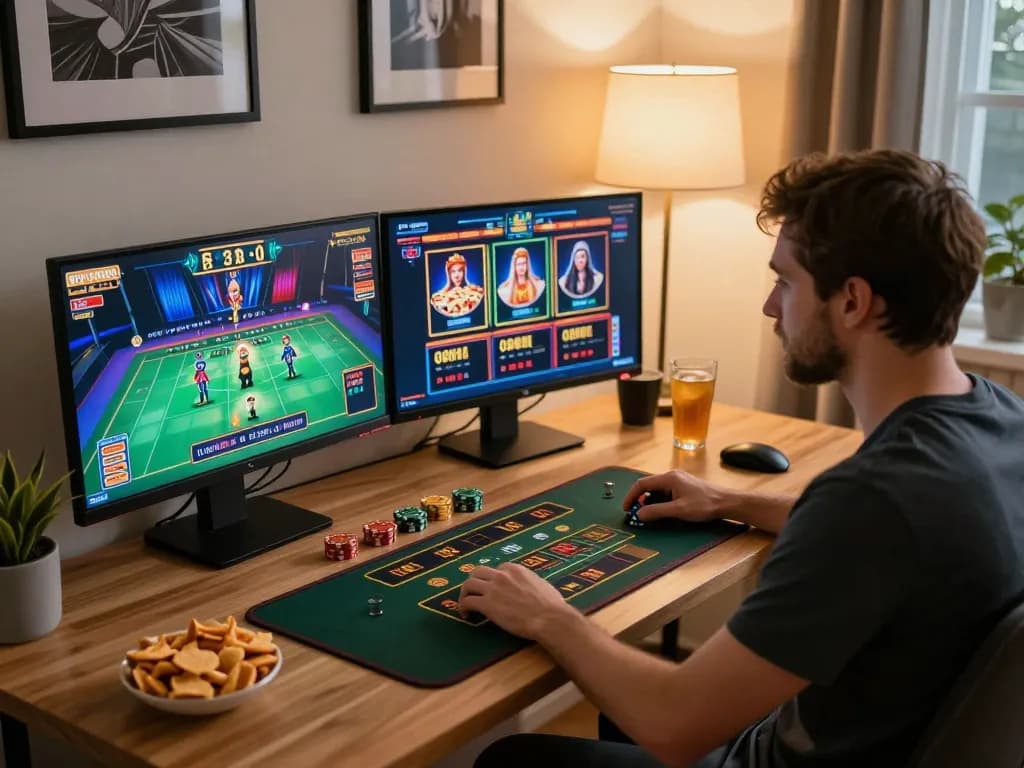 Engaging in online casino games at home with cm88 platform on dual monitors