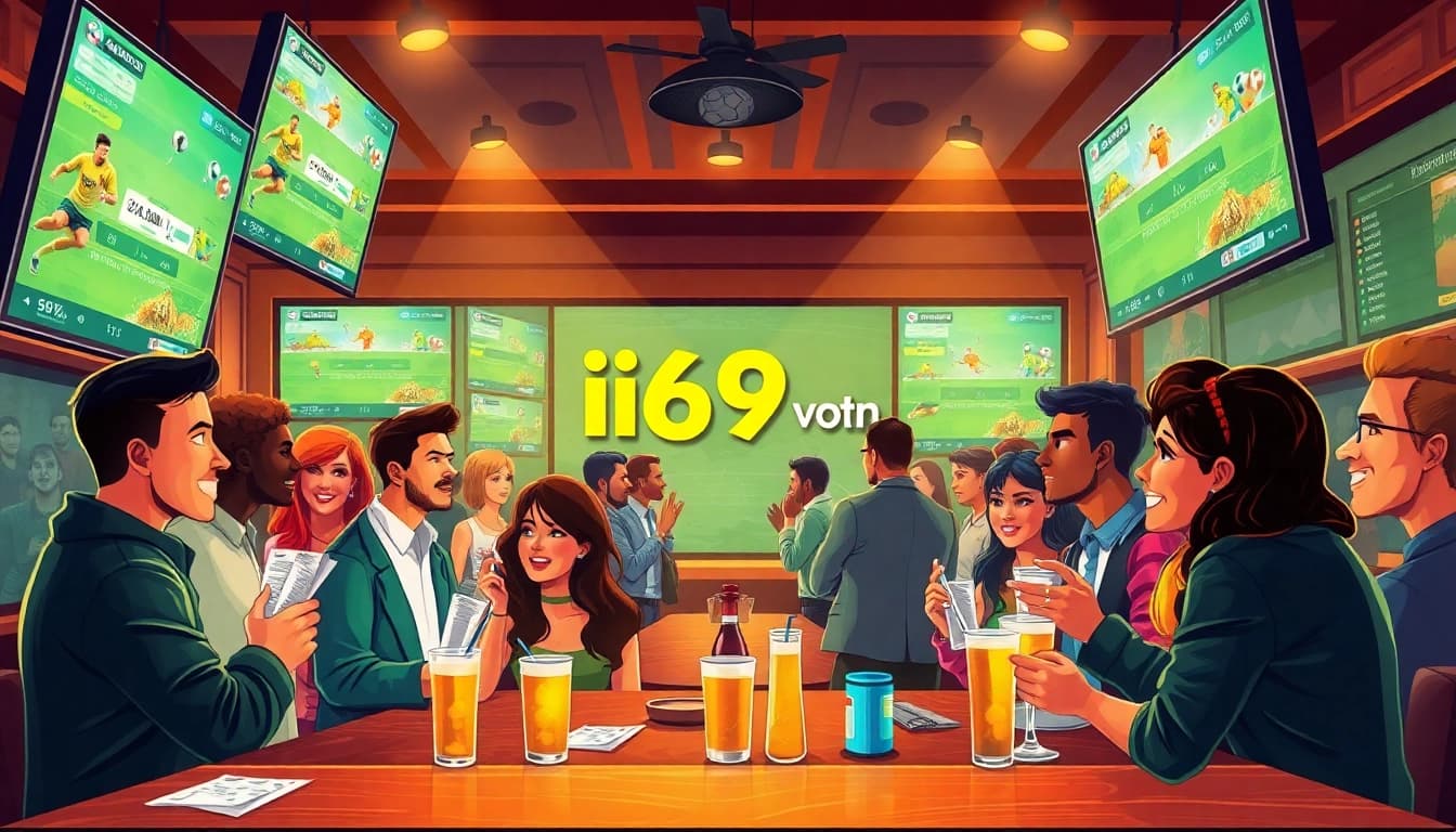 Experience excitement at the sports betting scene, inspired by https://ii69vn.com/, complete with enthusiastic fans.