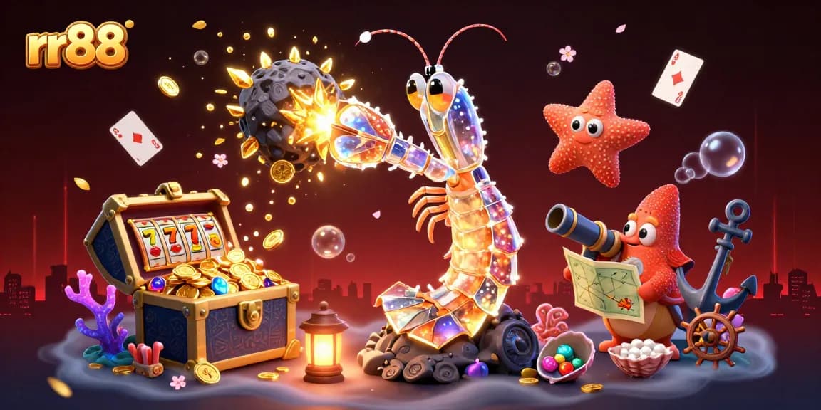 rr88 showcases an explosive slot adventure with colorful gems and immersive gambling elements.
