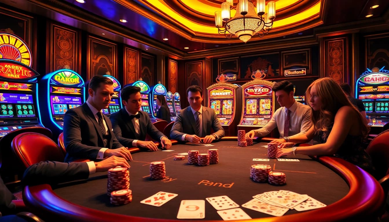 Experience excitement at https://xx88n.org/ featuring elegant poker games with stylish players and vibrant slot machines.