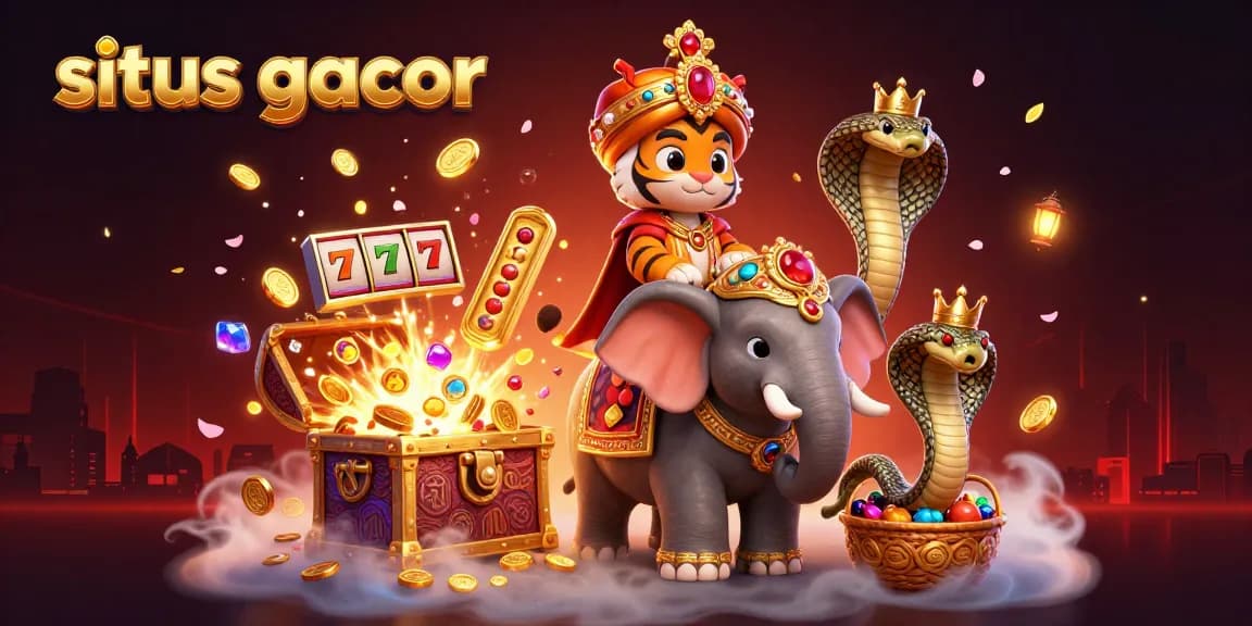 Spin the reels for big wins at situs gacor with the vibrant 3D maharaja and elephant!