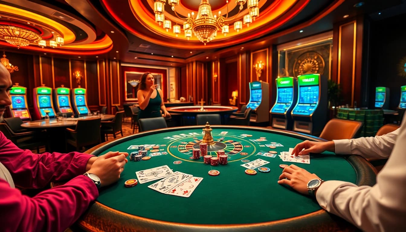 Engage in thrilling casino action at https://xx88.eu.com/ with poker tables, vibrant chips, and roulette wheels.
