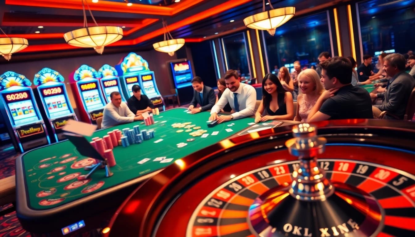 Experience high-stakes action at OKKING casino with vibrant games and engaging players.