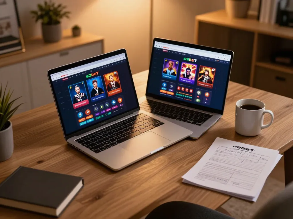 Player engaged in an exciting online gaming session on e2bet, showcasing a lively gaming interface and cozy setup.
