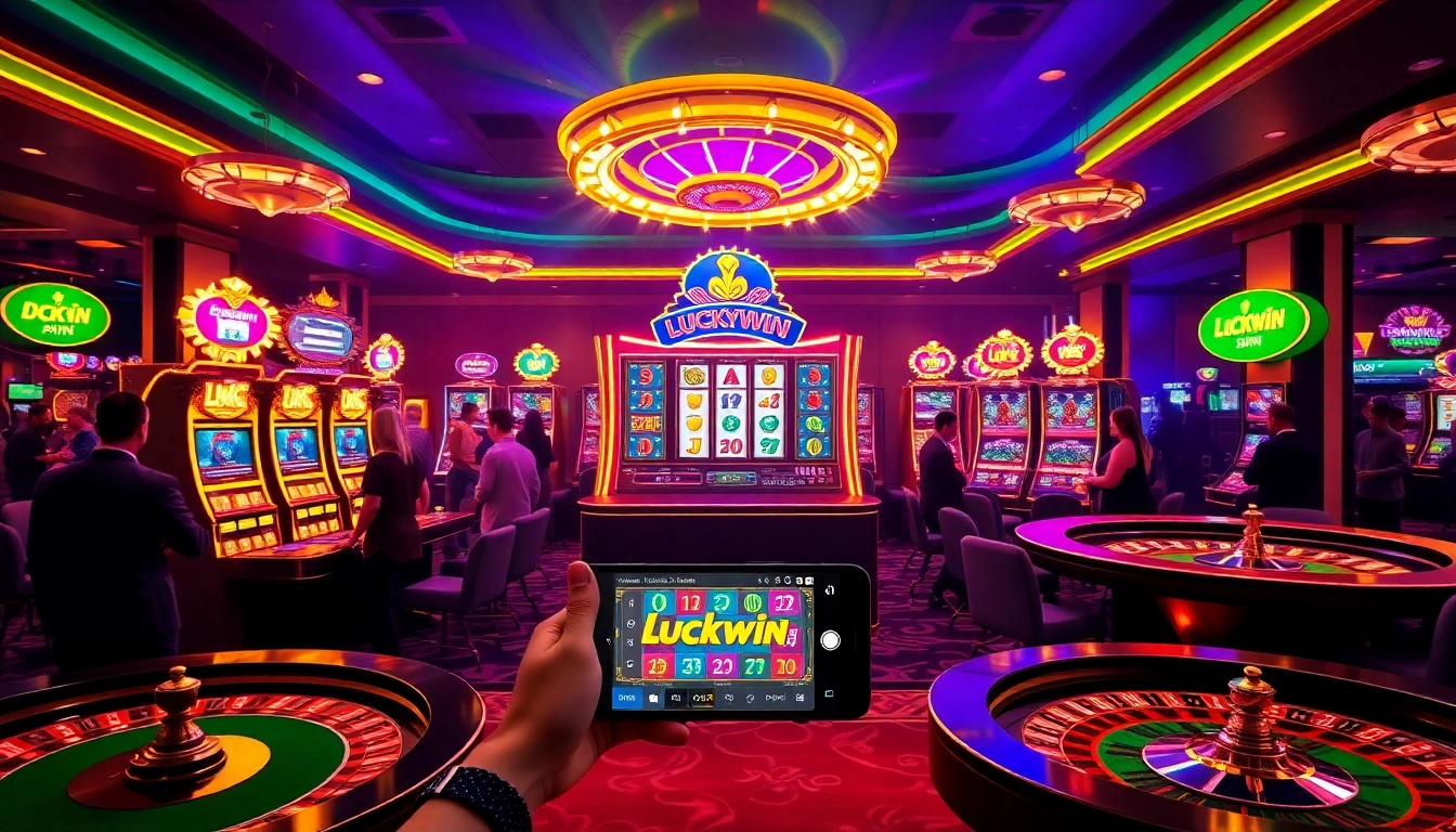 Experience the excitement of winning at Luckywin with vibrant casino games and engaging players.