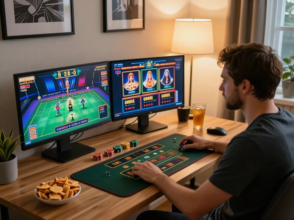 Engaging in online casino games at home with cm88 platform on dual monitors