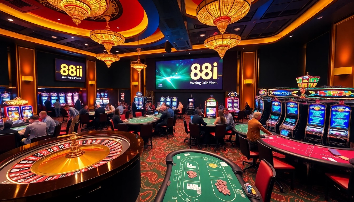 Experience excitement at 88i's vibrant casino, featuring roulette, blackjack, and lively gaming tables.