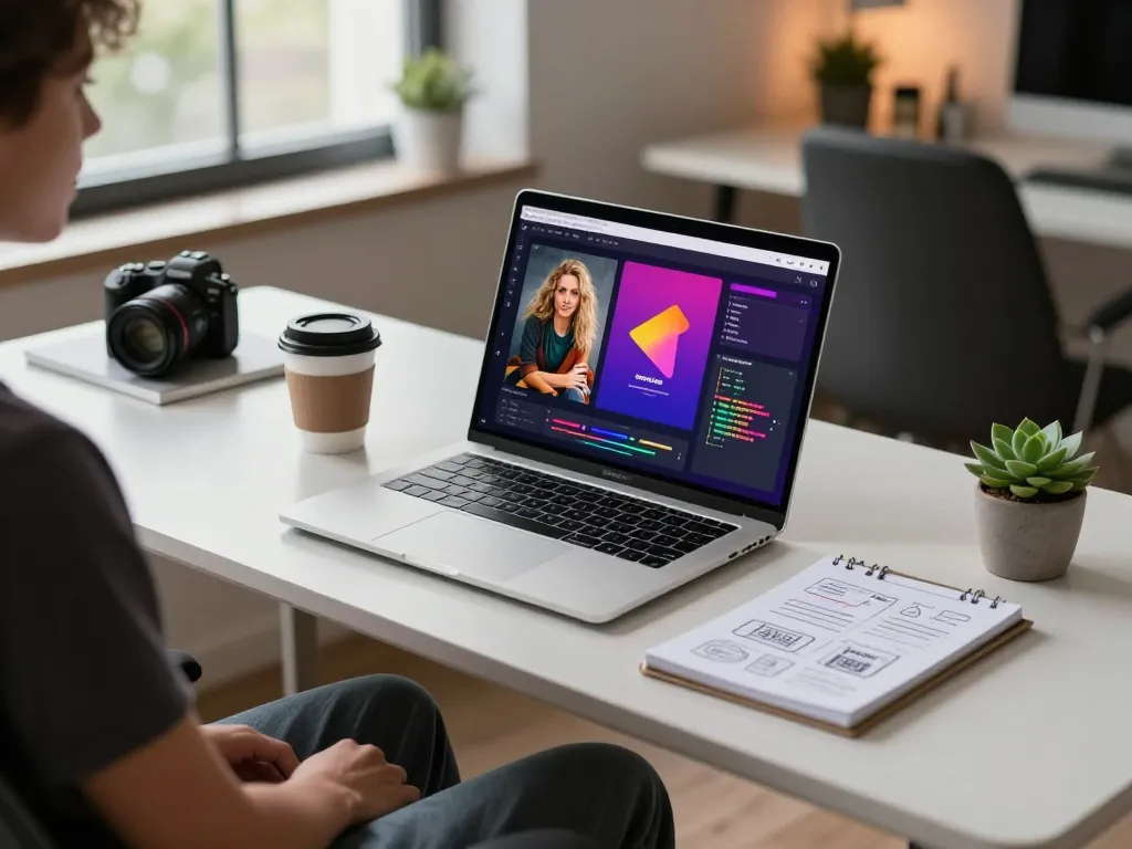 Generate detailed prompts from images with the image to prompt tool in a modern tech workspace.