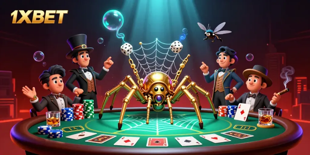 Experience a unique blend of steampunk charm and gambling excitement with 1XBET illustrated here.