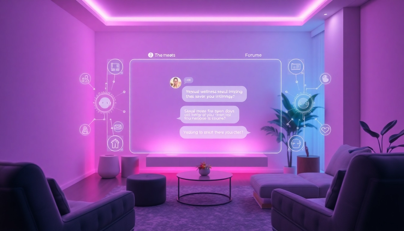 Engaging AI chatbot interface on sexual wellness, showcasing modern technology and intimacy.