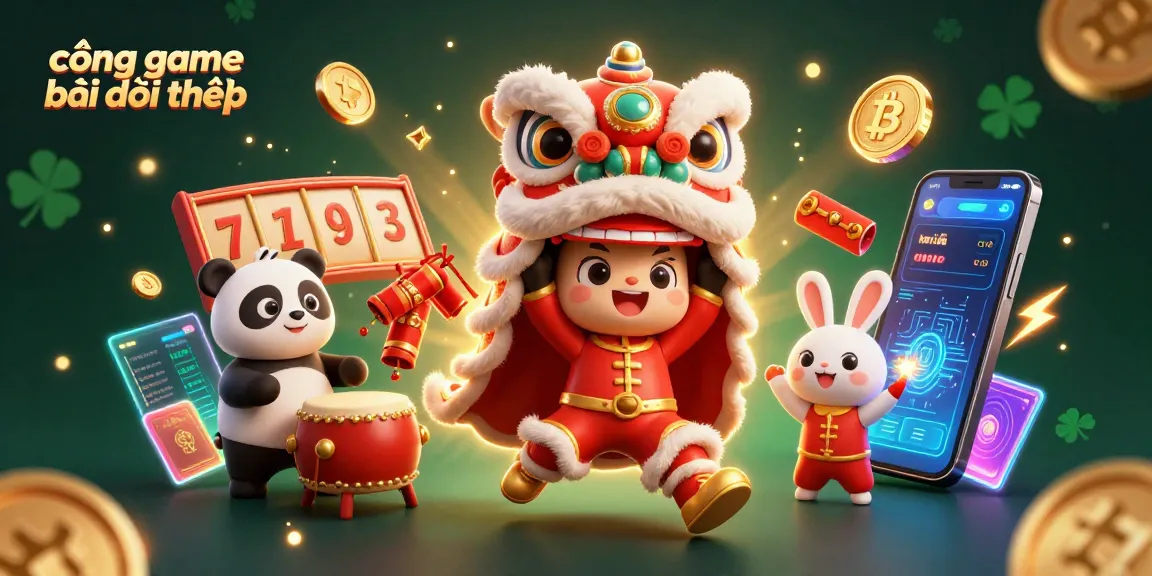 Experience the excitement at cổng game bài đổi thưởng with engaging characters and vibrant slot elements.