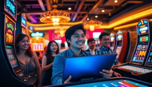 Exciting online gaming atmosphere at https://mm88.agency/ with players engaged in various games.