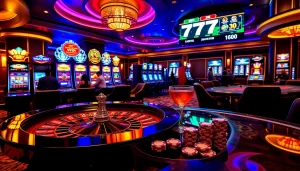 Experience the thrill of 777VIP gaming with vibrant casino scenes and exciting betting action.