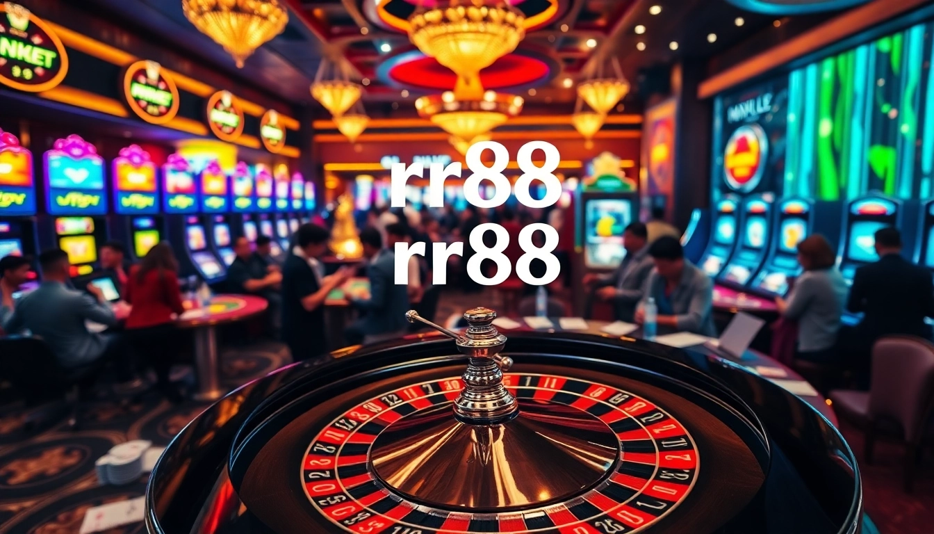 Players enjoying a thrilling roulette game at RR88 casino with vibrant atmosphere.