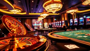 Experience the thrilling atmosphere of max88 com with vibrant poker tables and swirling roulette wheels.