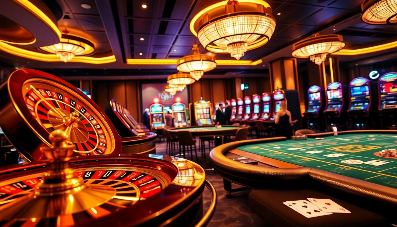Experience the thrilling atmosphere of max88 com with vibrant poker tables and swirling roulette wheels.