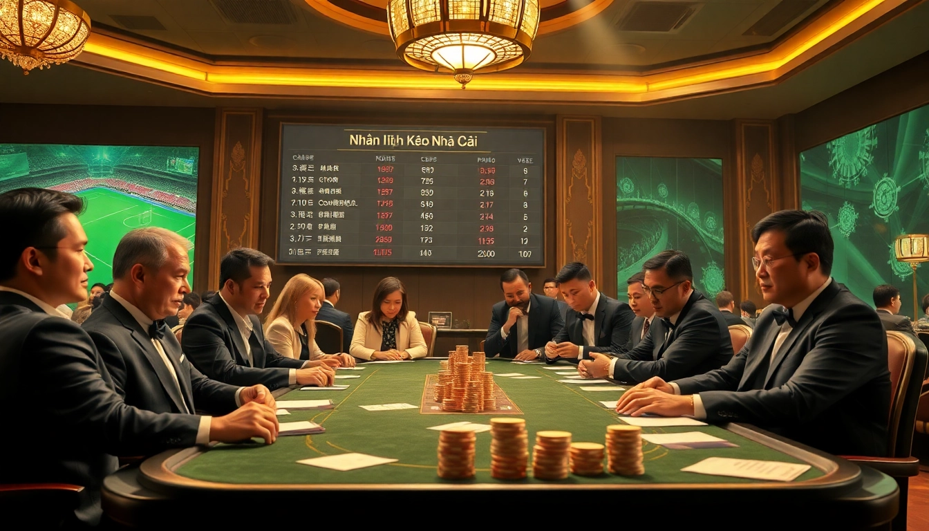 Experience the dynamic world of nhận định kèo nhà cái at a luxurious sports betting table.