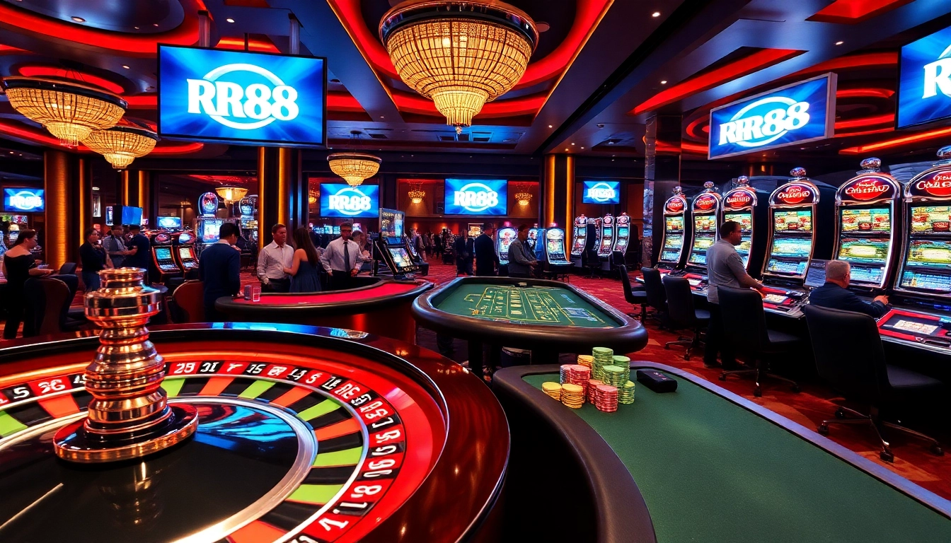 Experience the excitement of RR88 casino with vibrant tables and thrilling games.