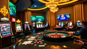 Kuwin đăng nhập interface with vibrant casino games and players engaging with live dealers.