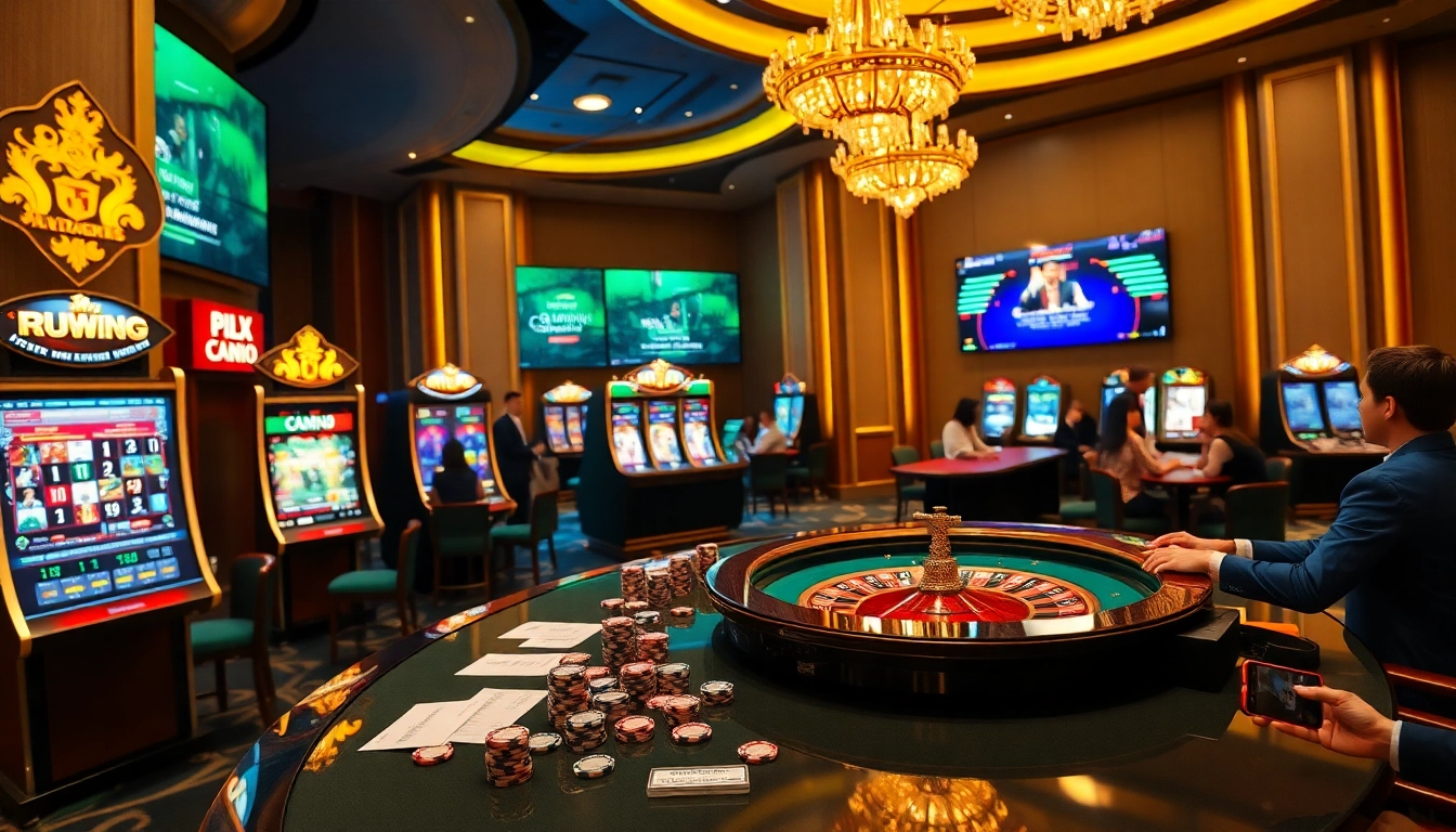 Kuwin đăng nhập interface with vibrant casino games and players engaging with live dealers.