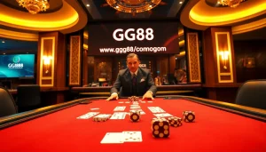 Gamble at GG88 with a luxe casino experience showcased through vibrant gaming tables and excitement.