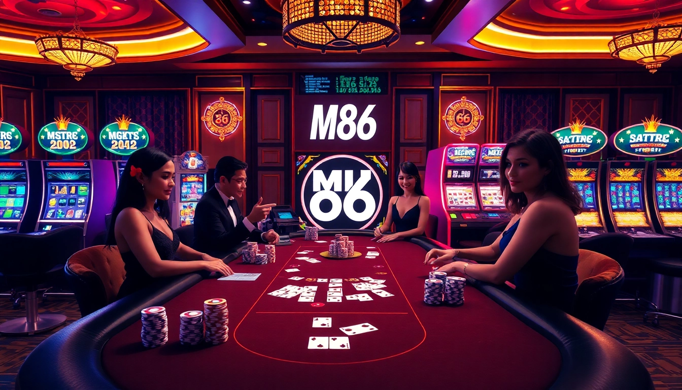 Engage with MB 66's luxurious casino atmosphere filled with poker chips and high-stakes tables.