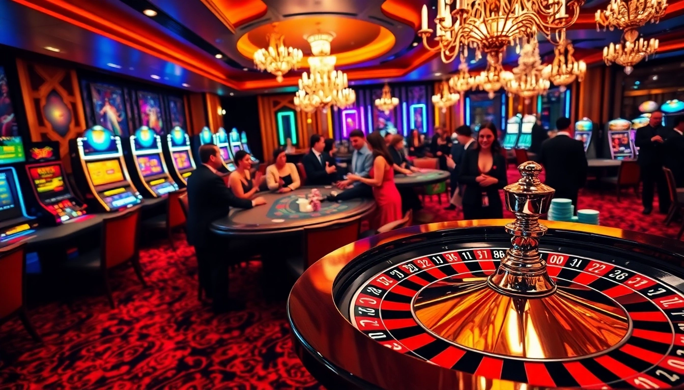 Experience thrilling gameplay at Luckywin’s luxurious casino featuring roulette, blackjack, and slot machines.
