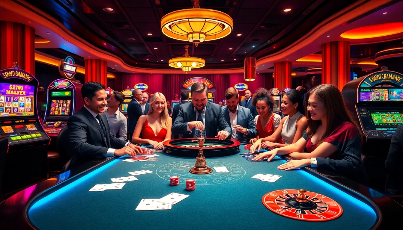 Engaging gameplay at sumvip club with vibrant casino atmosphere, chips, and cards.
