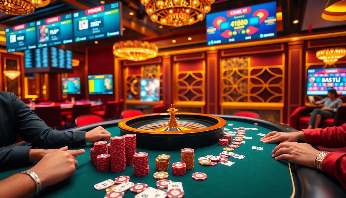 Experience the excitement of poker at cm88.com, featuring vibrant chips and engaging gameplay.