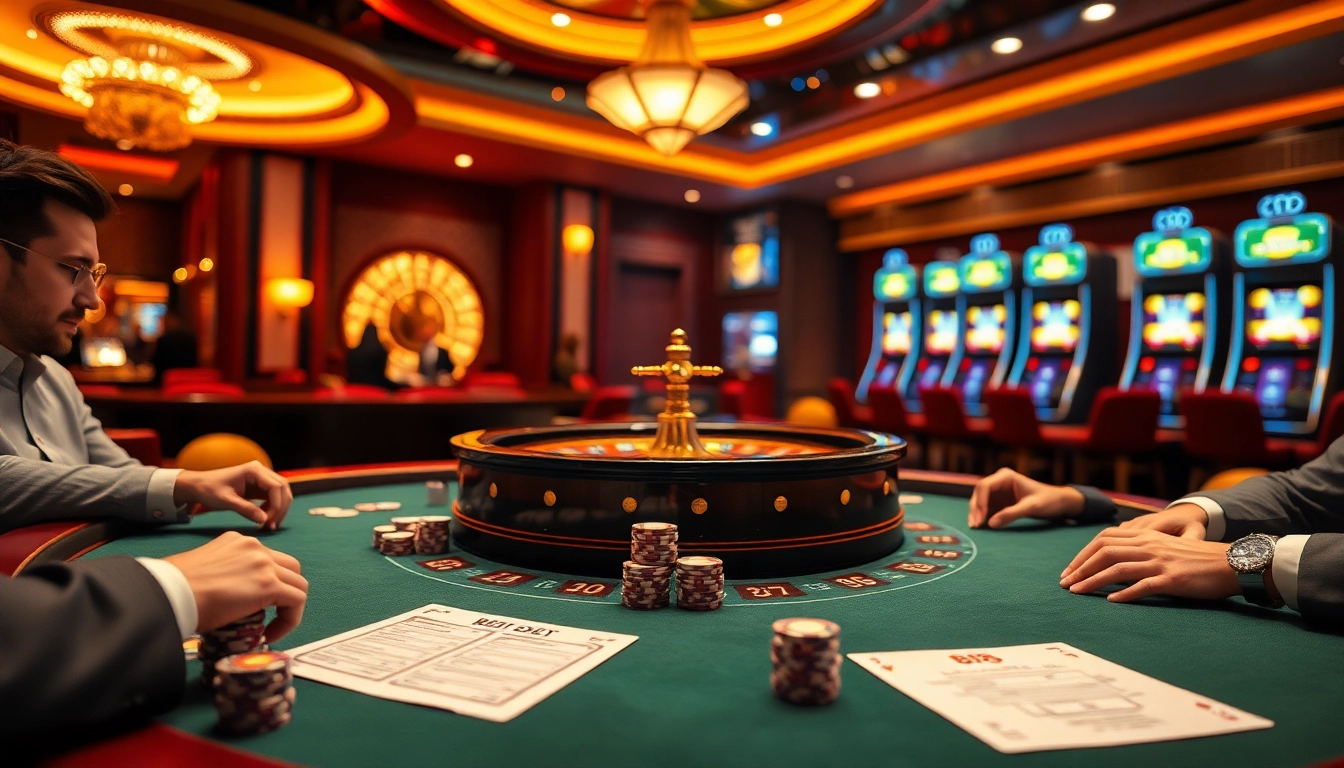 Experience the luxury of good88 as players strategize at a high-stakes poker table in a premium casino.