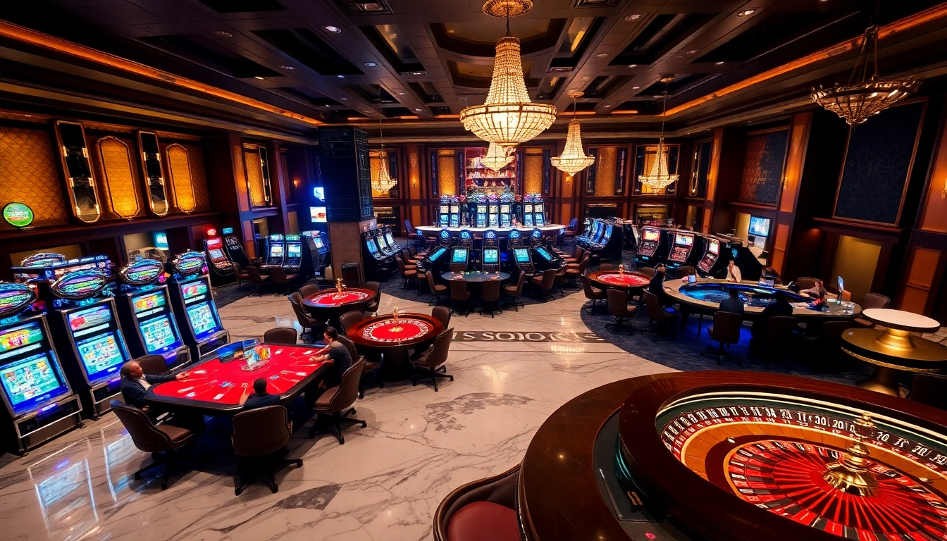 Experience the thrill of SODO casino action with vibrant slot machines and poker tables.