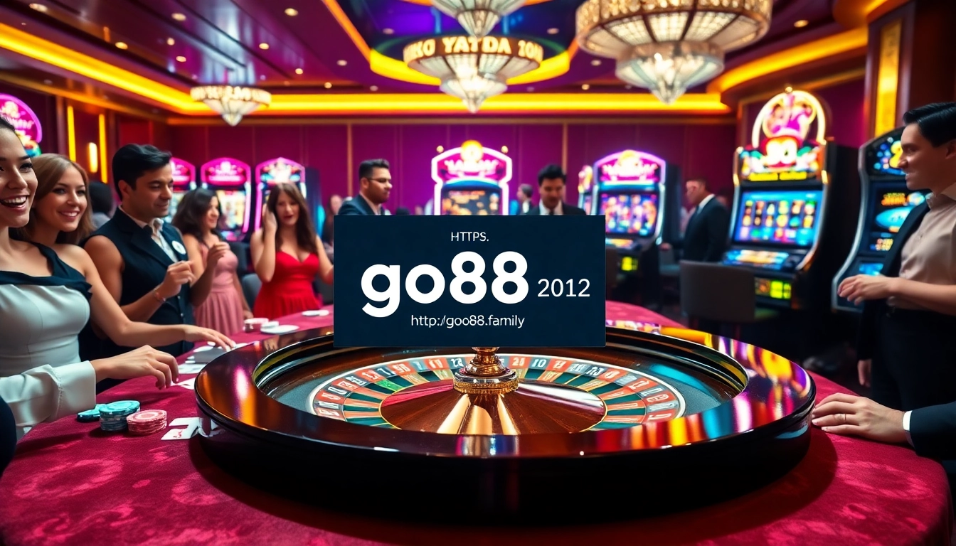 Experience live gaming excitement at https://go88.family/ with players enjoying roulette and slot machines.