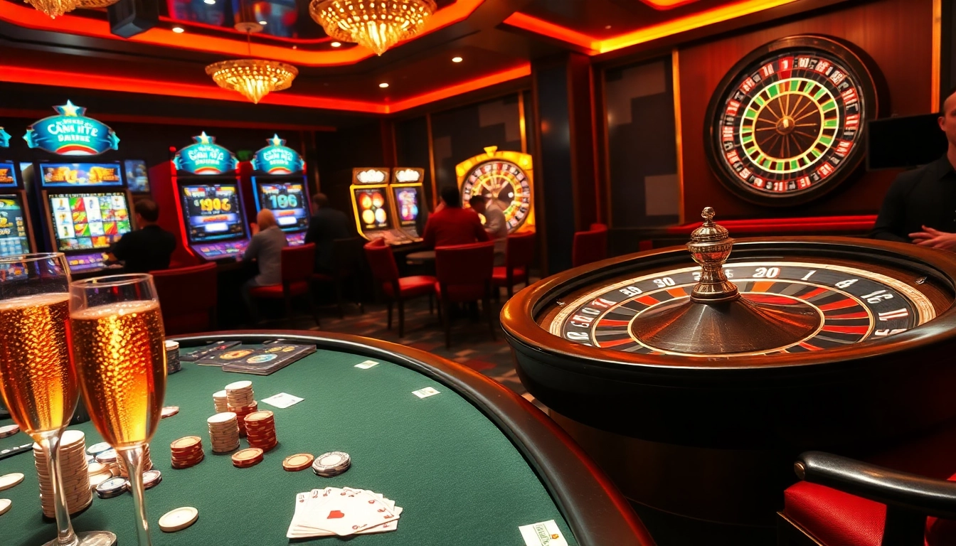 Dynamic gamblers engage in high-stakes play at loto188.gb.net's online casino, showcasing luxury and excitement.