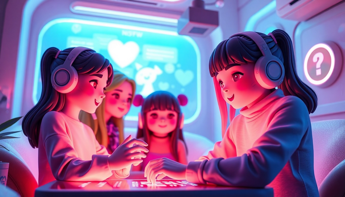 Engaging NSFW character AI chat interaction scene showcasing digital characters